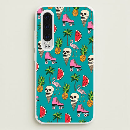 Skull Creams - Summer Pattern  - Flamingos Phone Case for Huawei P30