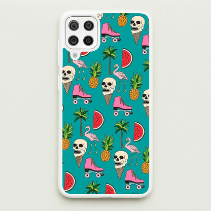 Skull Creams - Summer Pattern  - Flamingos Phone Case for Galaxy A12