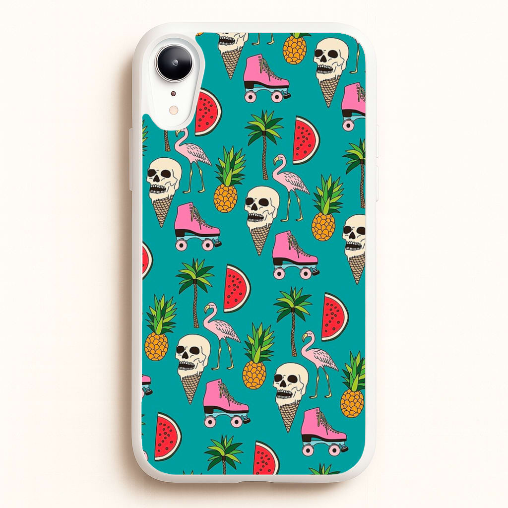 Skull Creams - Summer Pattern  - Flamingos Phone Case for iPhone XR