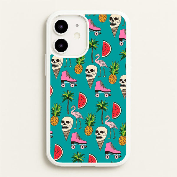 Skull Creams - Summer Pattern  - Flamingos Phone Case for iPhone 12 Mini