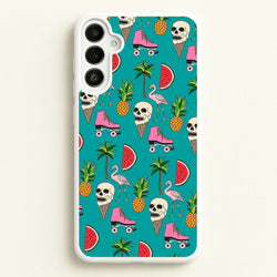 Skull Creams - Summer Pattern  - Flamingos Phone Case for Galaxy A34