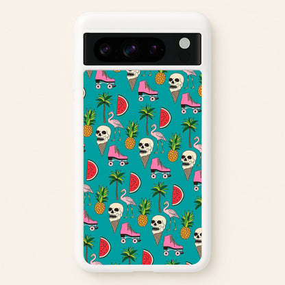 Skull Creams - Summer Pattern  - Flamingos Phone Case for Google Pixel 8 Pro