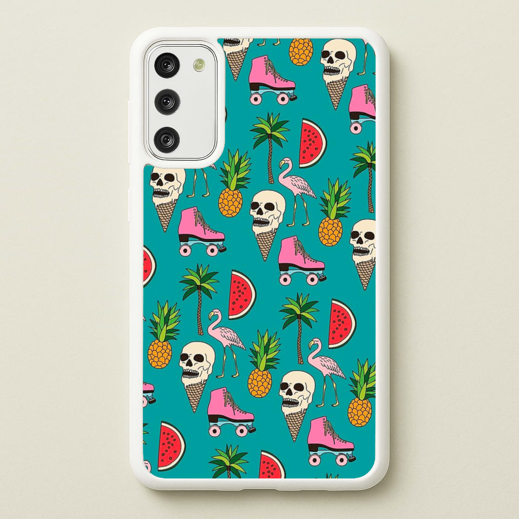 Skull Creams - Summer Pattern  - Flamingos Phone Case for Galaxy A41