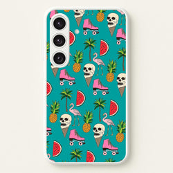 Skull Creams - Summer Pattern  - Flamingos Phone Case for Galaxy S24