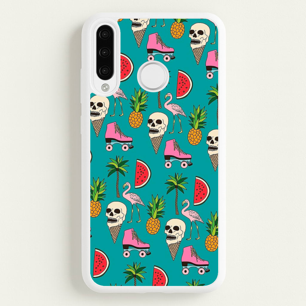 Skull Creams - Summer Pattern  - Flamingos Phone Case for Huawei P30 Lite