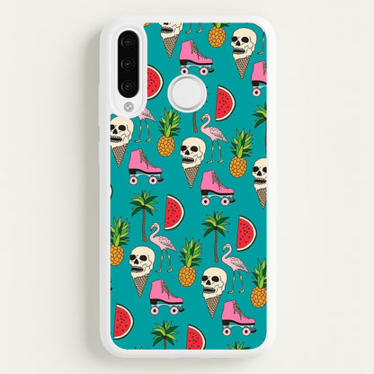 Skull Creams - Summer Pattern  - Flamingos Phone Case for Huawei P30 Lite