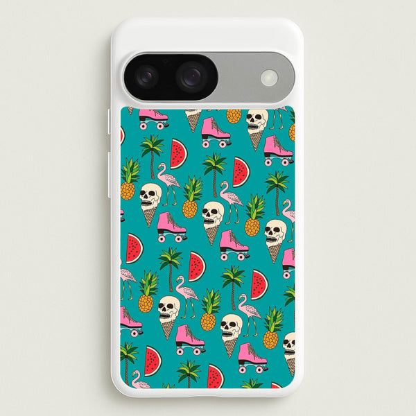 Skull Creams - Summer Pattern  - Flamingos Phone Case for Google Pixel 9 / 9 Pro
