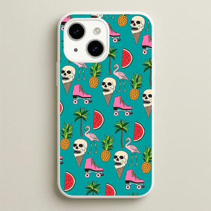 Skull Creams - Summer Pattern  - Flamingos Phone Case for iPhone 14 Plus