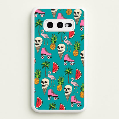 Skull Creams - Summer Pattern  - Flamingos Phone Case for Galaxy S10e