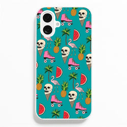 Skull Creams - Summer Pattern  - Flamingos Phone Case for iPhone 16 Plus
