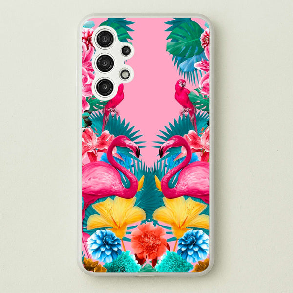Flamingo and Tropical garden  - Flamingos Phone Case for Galaxy A13