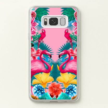 Flamingo and Tropical garden  - Flamingos Phone Case for Galaxy S8 Plus