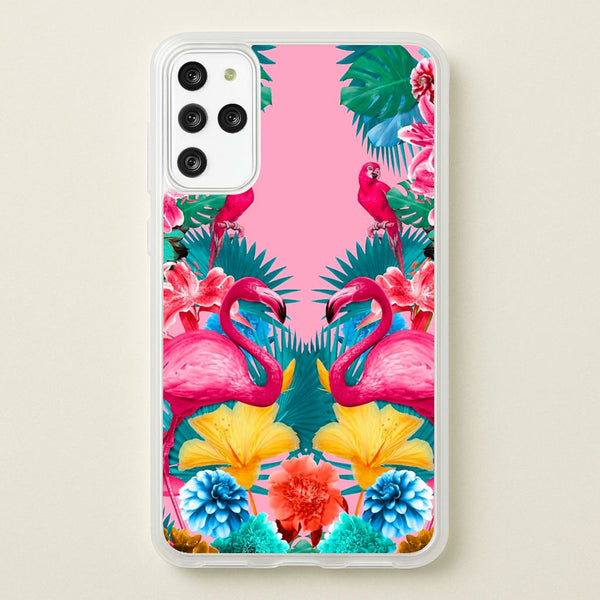 Flamingo and Tropical garden  - Flamingos Phone Case for Galaxy S20 Plus