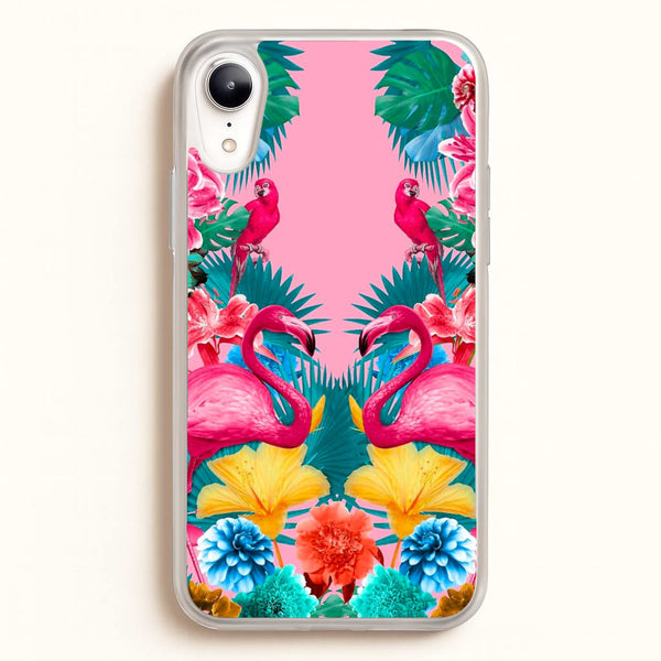 Flamingo and Tropical garden  - Flamingos Phone Case for iPhone XR