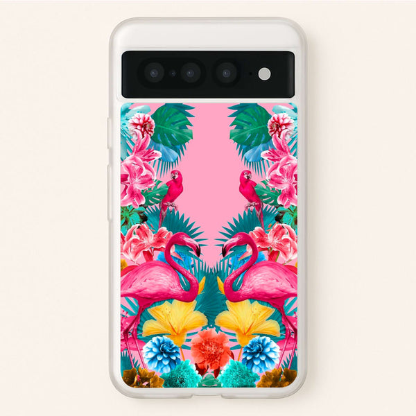 Flamingo and Tropical garden  - Flamingos Phone Case for Google Pixel 7 Pro