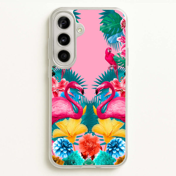 Flamingo and Tropical garden  - Flamingos Phone Case for Galaxy A56