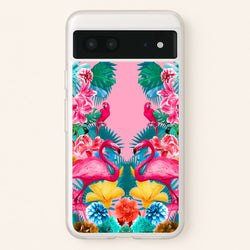 Flamingo and Tropical garden  - Flamingos Phone Case for Google Pixel 7