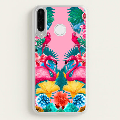 Flamingo and Tropical garden  - Flamingos Phone Case for Huawei P30 Lite