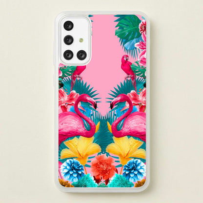Flamingo and Tropical garden  - Flamingos Phone Case for Galaxy A71