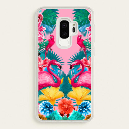 Flamingo and Tropical garden  - Flamingos Phone Case for Galaxy S9 Plus