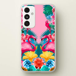 Flamingo and Tropical garden  - Flamingos Phone Case for Galaxy A35