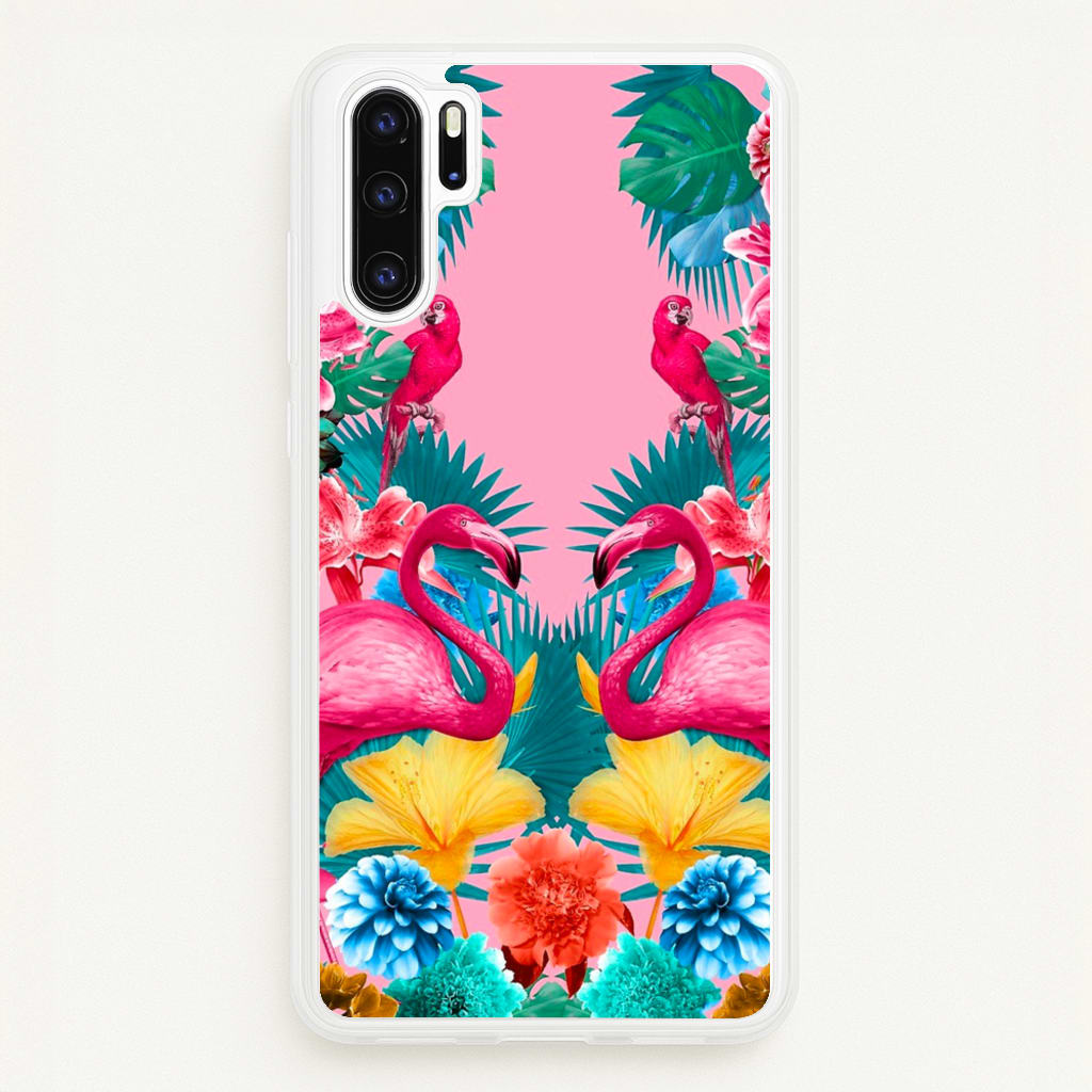 Flamingo and Tropical garden  - Flamingos Phone Case for Huawei P30 Pro