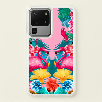 Flamingo and Tropical garden  - Flamingos Phone Case for Galaxy S20 Ultra