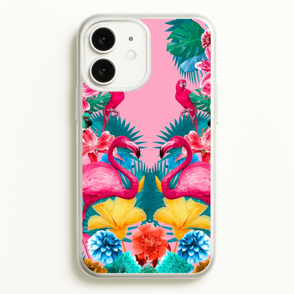 Flamingo and Tropical garden  - Flamingos Phone Case for iPhone 11