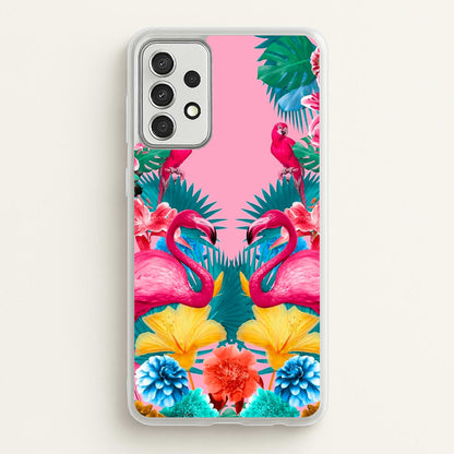 Flamingo and Tropical garden  - Flamingos Phone Case for Galaxy A52 / A52s