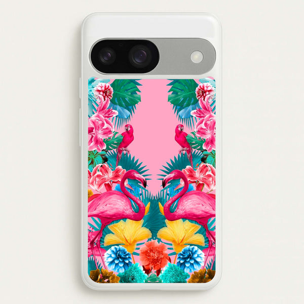 Flamingo and Tropical garden  - Flamingos Phone Case for Google Pixel 9 / 9 Pro