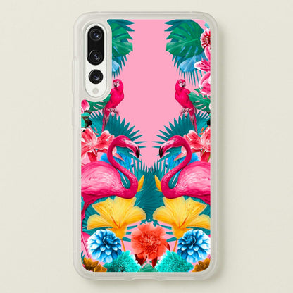 Flamingo and Tropical garden  - Flamingos Phone Case for Huawei P20 Pro