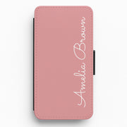 Dust Pink Personalised Flip / Wallet Phone Case 1