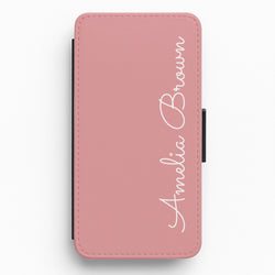 Dust Pink Personalised Flip / Wallet Phone Case