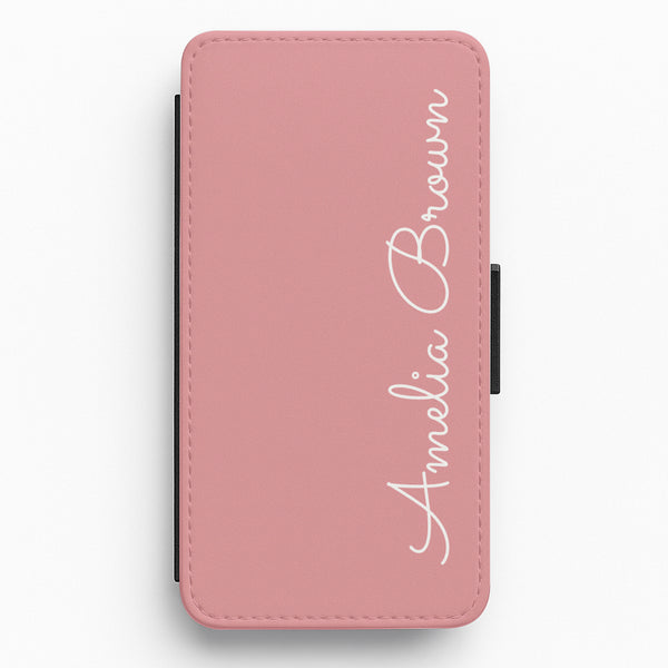 Dust Pink Personalised Flip / Wallet Phone Case