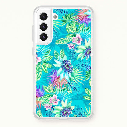 Blue Floral Pattern  - Floral Phone Case for Galaxy S21 Plus