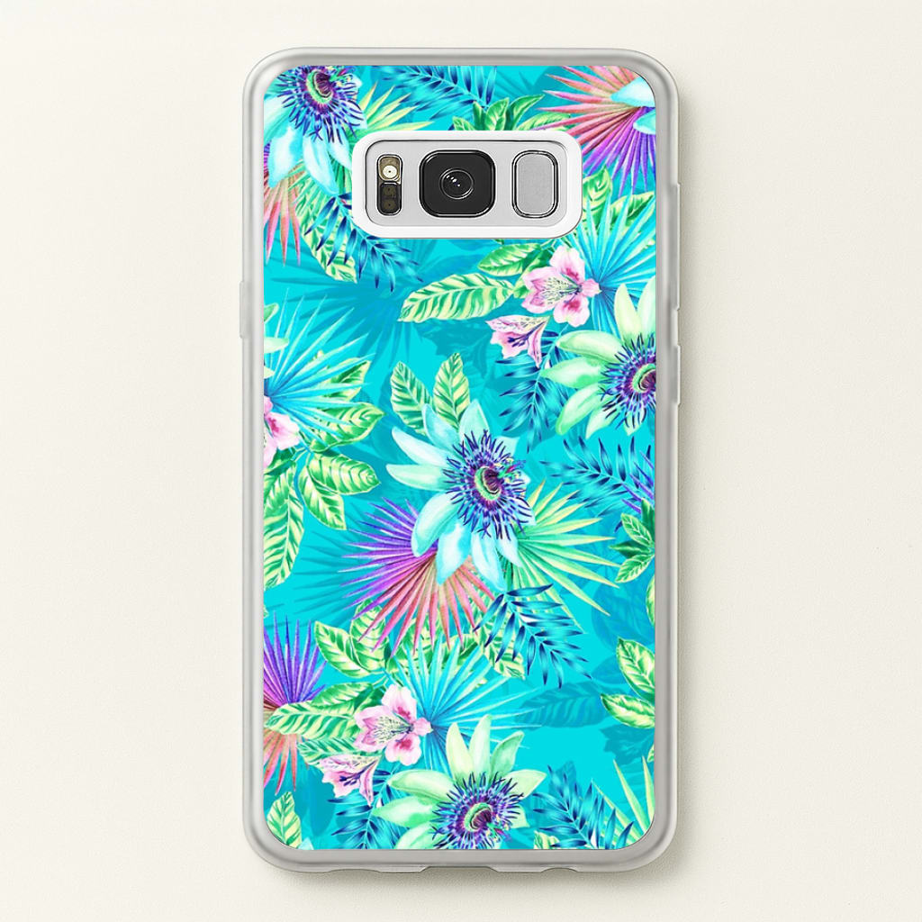 Blue Floral Pattern  - Floral Phone Case for Galaxy S8