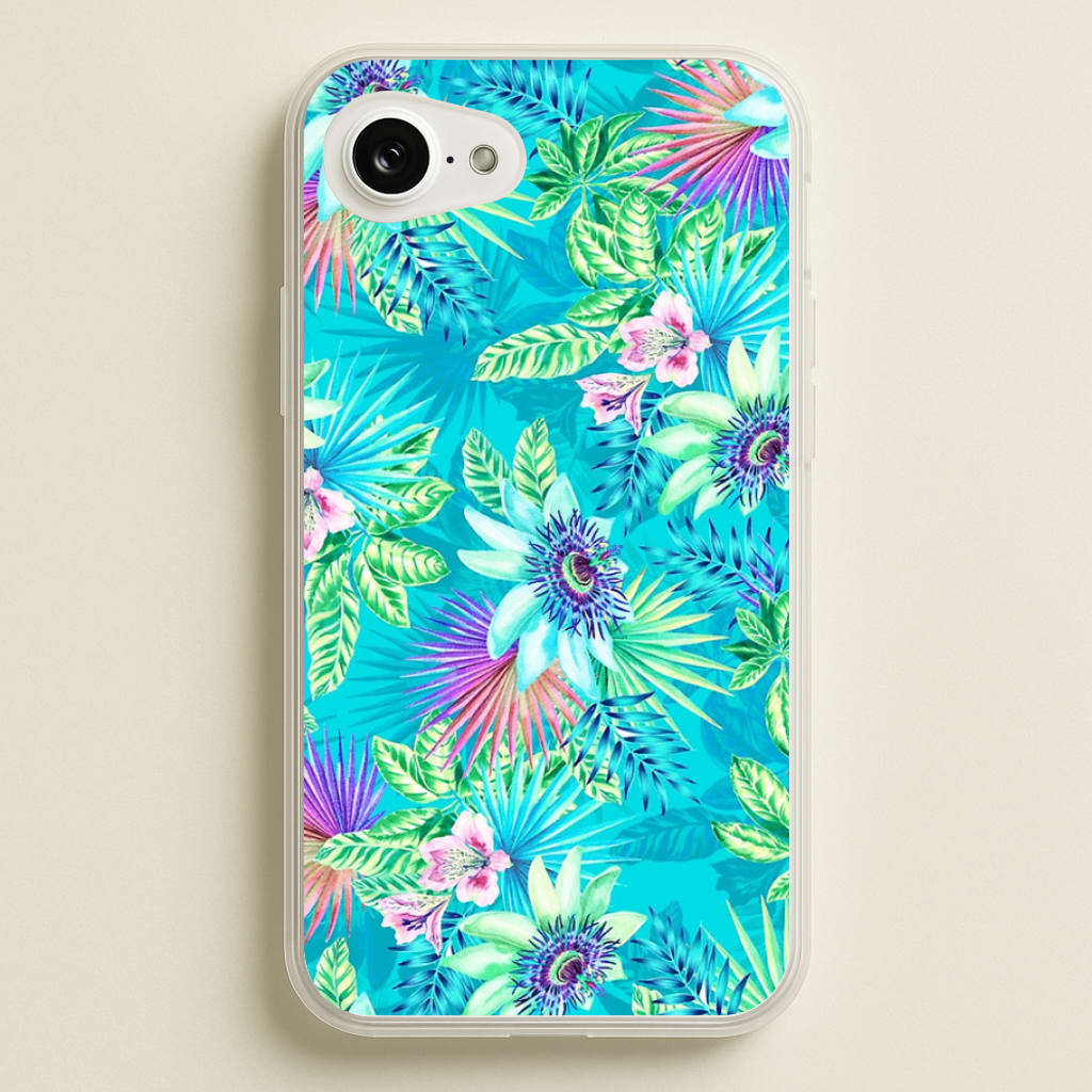 Blue Floral Pattern  - Floral Phone Case for iPhone 16e