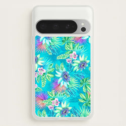 Blue Floral Pattern  - Floral Phone Case for Google Pixel 9 Pro XL