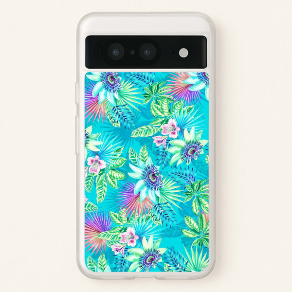 Blue Floral Pattern  - Floral Phone Case for Google Pixel 8