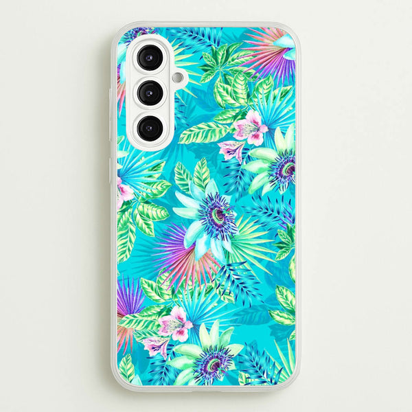 Blue Floral Pattern  - Floral Phone Case for Galaxy A16