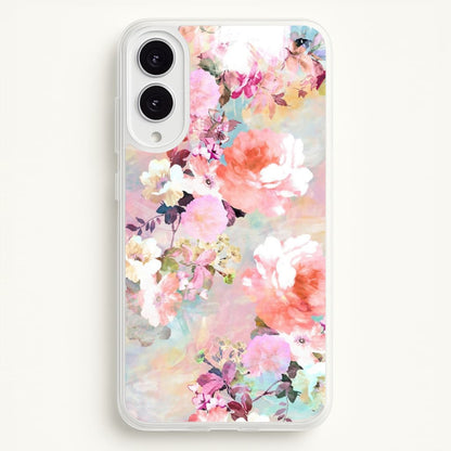 Pastel Pink Floral Pattern  - Floral Phone Case for Galaxy S25 Edge