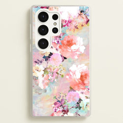 Pastel Pink Floral Pattern  - Floral Phone Case for Galaxy S25 Ultra