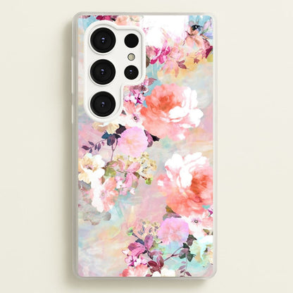 Pastel Pink Floral Pattern  - Floral Phone Case for Galaxy S25 Ultra