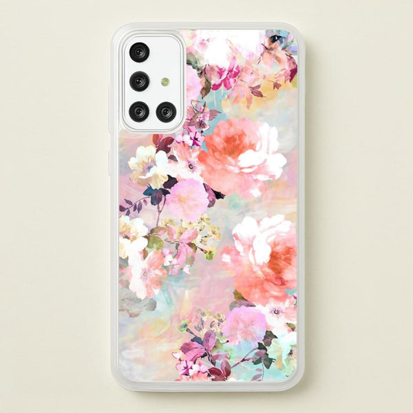 Pastel Pink Floral Pattern  - Floral Phone Case for Galaxy A71