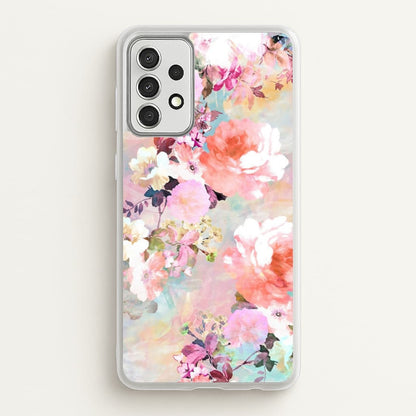 Pastel Pink Floral Pattern  - Floral Phone Case for Galaxy A52 / A52s