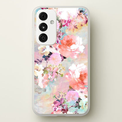 Pastel Pink Floral Pattern  - Floral Phone Case for Galaxy A55