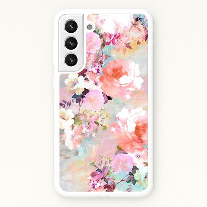 Pastel Pink Floral Pattern  - Floral Phone Case for Galaxy S22 Plus