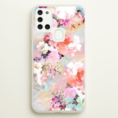 Pastel Pink Floral Pattern  - Floral Phone Case for Galaxy A21s