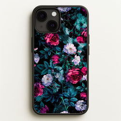 Black Floral Pattern  - Floral Phone Case for iPhone 13