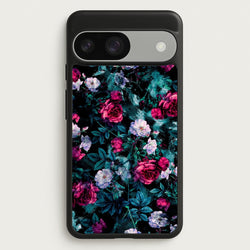 Black Floral Pattern  - Floral Phone Case for Google Pixel 9 / 9 Pro